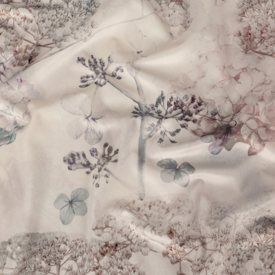 British Imported Blush Floral Polyester Knit Microvelvet | Mood Fabrics