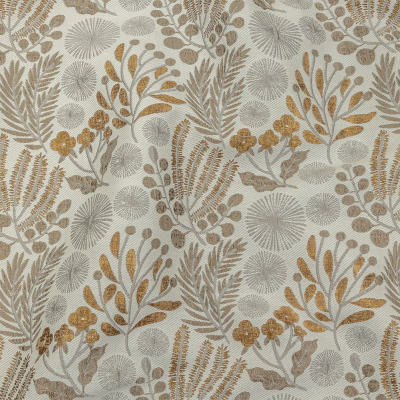 British Imported Gold Foliage Drapery Jacquard | Mood Fabrics