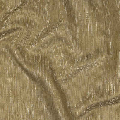 British Imported Gold Striated Recycled Polyester Jacquard | Mood Fabrics