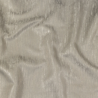 British Imported Platinum Striated Recycled Polyester Jacquard | Mood Fabrics