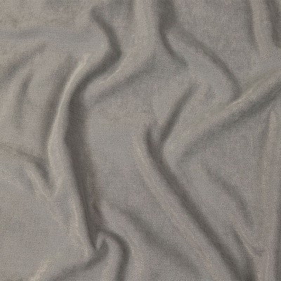 British Imported Silver Micro Polyester Chenille | Mood Fabrics