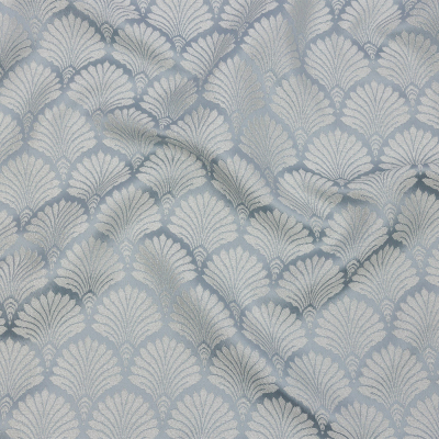 British Imported Wedgewood Palm Fans Drapery Jacquard | Mood Fabrics