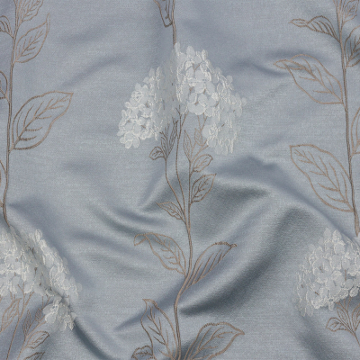 British Imported Hydrangea Stems Drapery Jacquard | Mood Fabrics