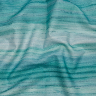 British Imported Verdigris Painterly Stripes Cotton Canvas | Mood Fabrics