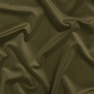 British Imported Olive Lush Polyester Drapery Velvet | Mood Fabrics