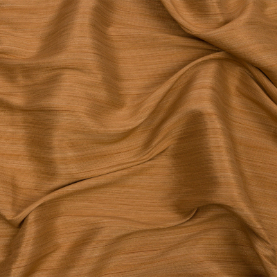 British Imported Ochre Striated Recycled Polyester Bengaline | Mood Fabrics