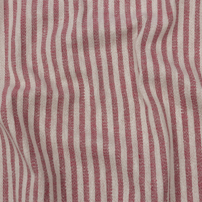 British Imported Raspberry Raised Stripes Cotton and Polyester Woven | Mood Fabrics