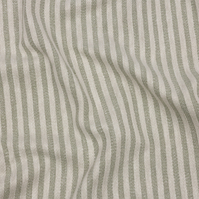 British Imported Sage Raised Stripes Cotton and Polyester Woven | Mood Fabrics