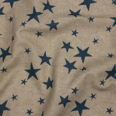 British Imported Indigo Starlight Printed Cotton Canvas | Mood Fabrics