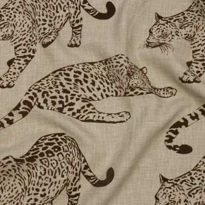 British Imported Jute Jaguars Flocked Polyester Drapery Woven | Mood Fabrics