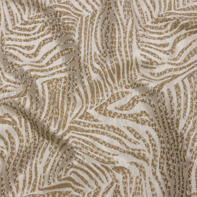British Imported Sand Animal Stripes and Spots Drapery Jacquard | Mood Fabrics