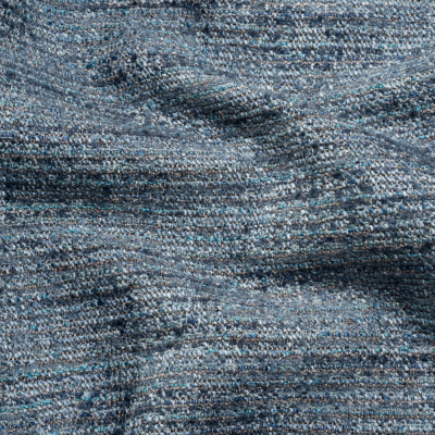 Valemount Indigo Striped Upholstery Boucle | Mood Fabrics