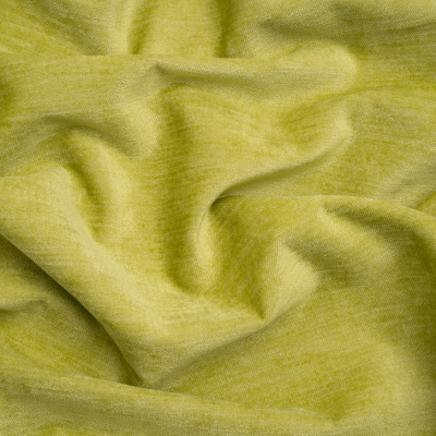 Tonnet Lime Upholstery Chenille with Latex Backing | Mood Fabrics