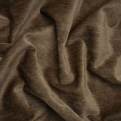 Tonnet Mocha Upholstery Chenille with Latex Backing | Mood Fabrics