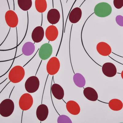 Italian Multicolor Geometric Polka Dots on a Stretch Cotton Twill | Mood Fabrics