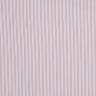 Lightweight Beige and White Cotton Stretch Seersucker | Mood Fabrics