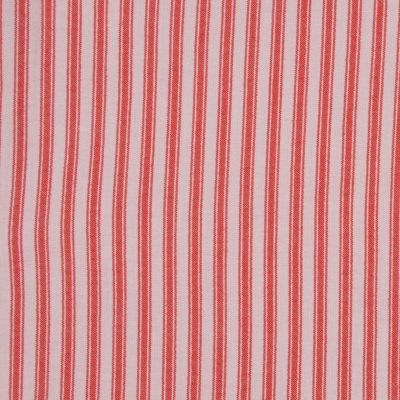 Red Ticking Stripe Cotton Seersucker | Mood Fabrics