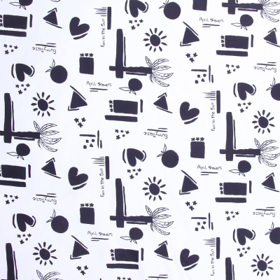 Black and White Printed Cotton Twill | Mood Fabrics