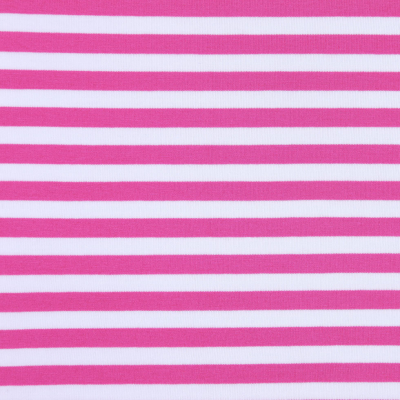 Fuchsia/White Jersey Stripes | Mood Fabrics