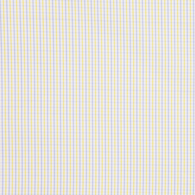 Italian Lemon and Blue Checked Cotton Shirting | Mood Fabrics