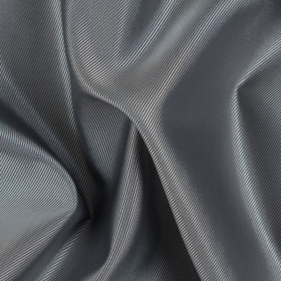 Charcoal/Silver Iridescent Twill Lining | Mood Fabrics