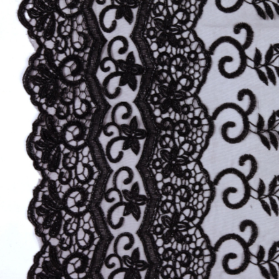 Black Floral Tulle & Crinoline | Mood Fabrics