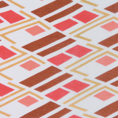 Brown/Salmon/White/Mustard Geometric Jersey Prints | Mood Fabrics