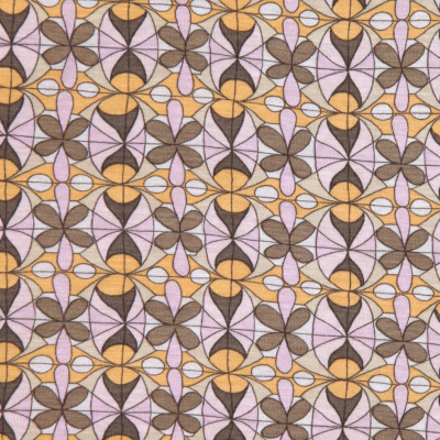 Melons and Pink Stained-Glass Rayon Jersey | Mood Fabrics