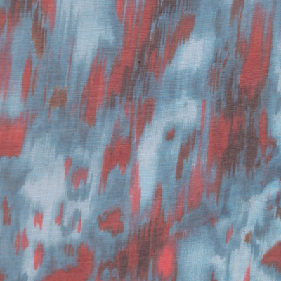 Oscar de la Renta Turquoise Abstract Silk Organza | Mood Fabrics