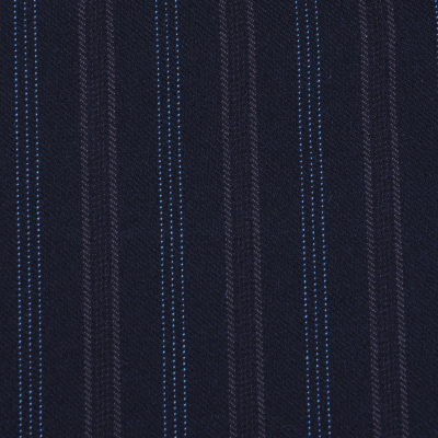 Black/Baby Blue Striped Suiting | Mood Fabrics