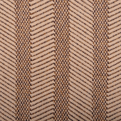 Italian Beige/Chocolate Striped Wool-Cotton Coating | Mood Fabrics