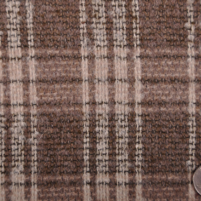 Oscar de la Renta Natural/Olive/Gray Plaid Wool-Mohair Coating | Mood Fabrics