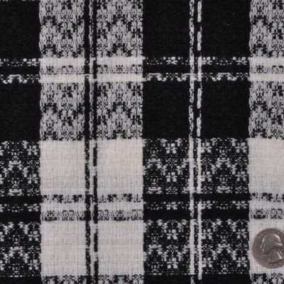 Black and White Plaid Wool Coating | Mood Fabrics