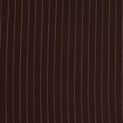 Fudgsicle Brown Pinstriped Wool Suiting | Mood Fabrics