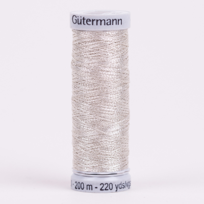 9901 White Gold 200m Gutermann Metallic Thread | Mood Fabrics
