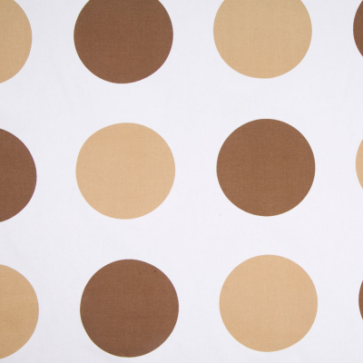 Off-White/Chocolate/Tan Polka Dots Canvas | Mood Fabrics