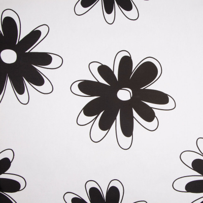 Off-White/Black Floral Canvas | Mood Fabrics