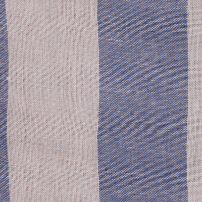 Blue 5 Stripes Linen | Mood Fabrics
