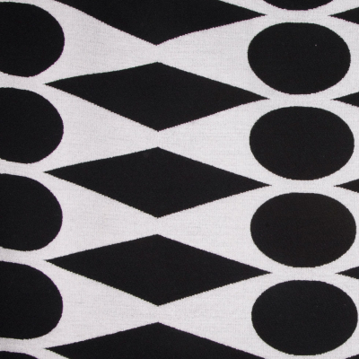White/Black Geometric Chenille | Mood Fabrics