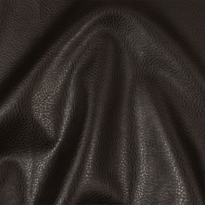Brown Pebbled Faux Leather with Woven Backing | Mood Fabrics