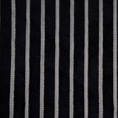 Black/Heather Gray Stripes Chenille | Mood Fabrics