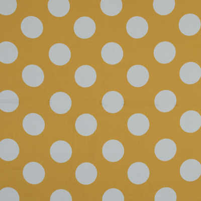 Mood Exclusive Yellow Mahina Dots Stretch Cotton Sateen | Mood Fabrics