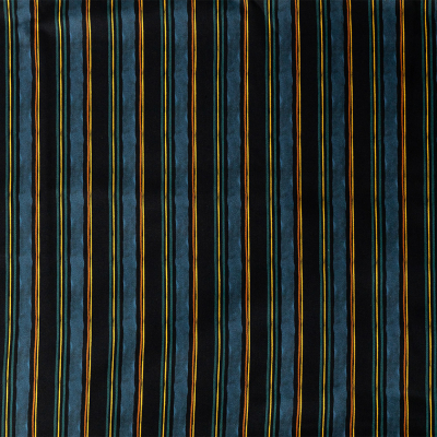 Mood Exclusive Linear Transcendence Navy Stretch Cotton Sateen | Mood Fabrics