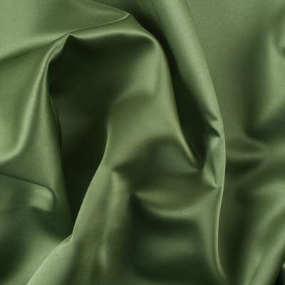 Reverie Loden Green Solid Polyester Satin | Mood Fabrics