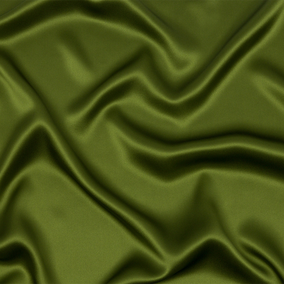 Premium Pesto Stretch Silk Charmeuse | Mood Fabrics