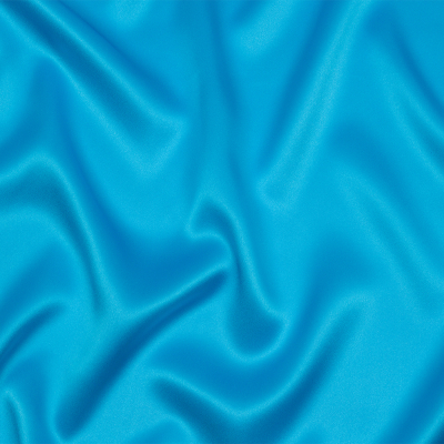 Premium Horizon Blue Stretch Silk Charmeuse | Mood Fabrics