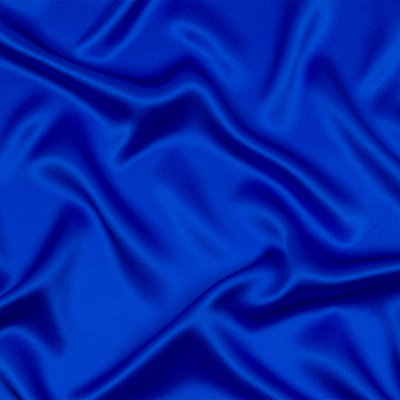 Premium Princess Blue Stretch Silk Charmeuse | Mood Fabrics