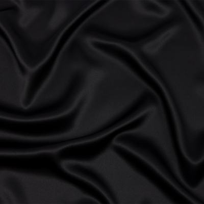 Premium Black Stretch Silk Charmeuse | Mood Fabrics