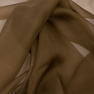 Premium Dark Olive Silk Organza | Mood Fabrics