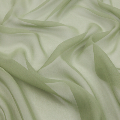 Premium Oil Green Silk Chiffon | Mood Fabrics